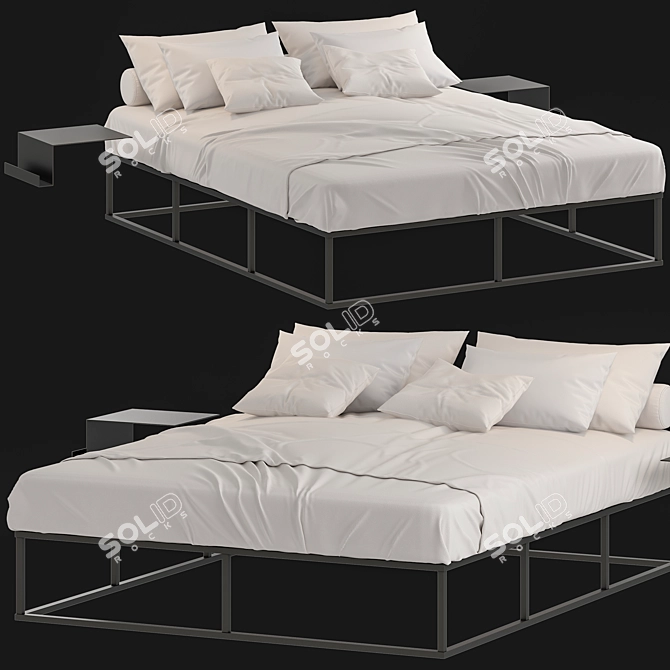 Modern 3D Bed with V-Ray | Design & Modeling 3D model image 1