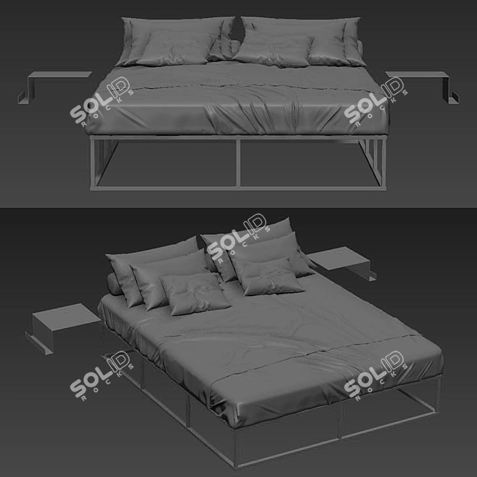 Modern 3D Bed with V-Ray | Design & Modeling 3D model image 4