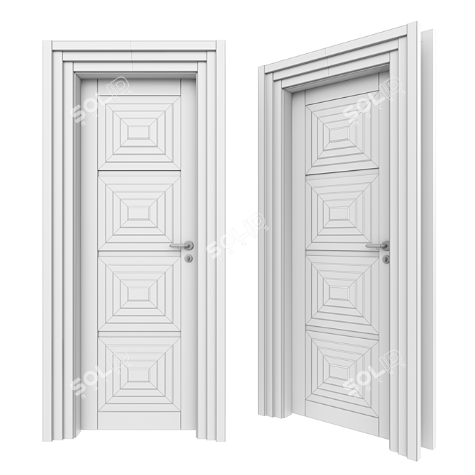 Sleek & Stylish Interior Doors 3D model image 2
