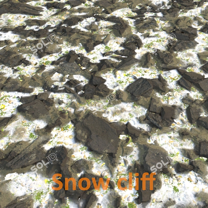 Clay-Snow Cliff Terrain Texture 3D model image 2