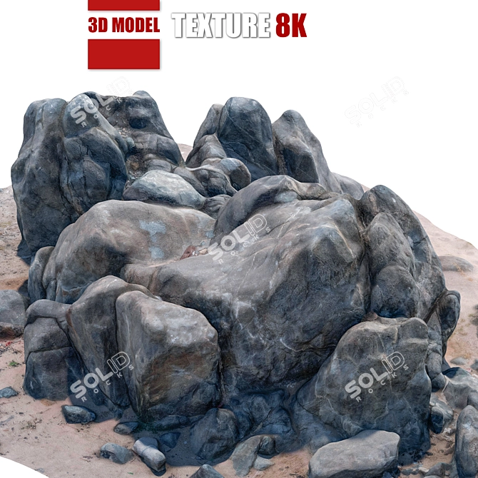 Detailed Stone 3D Model 3D model image 3