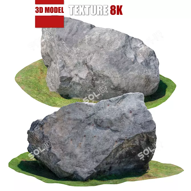 Detailed Stone Model with 8K Texture 3D model image 1