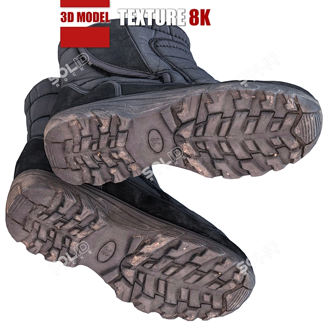 High-Quality Photogrammetry Boots 3D model image 5