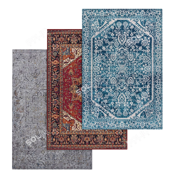 Luxury Carpet Set: High-Quality Textures for Close and Distant Shots 3D model image 1