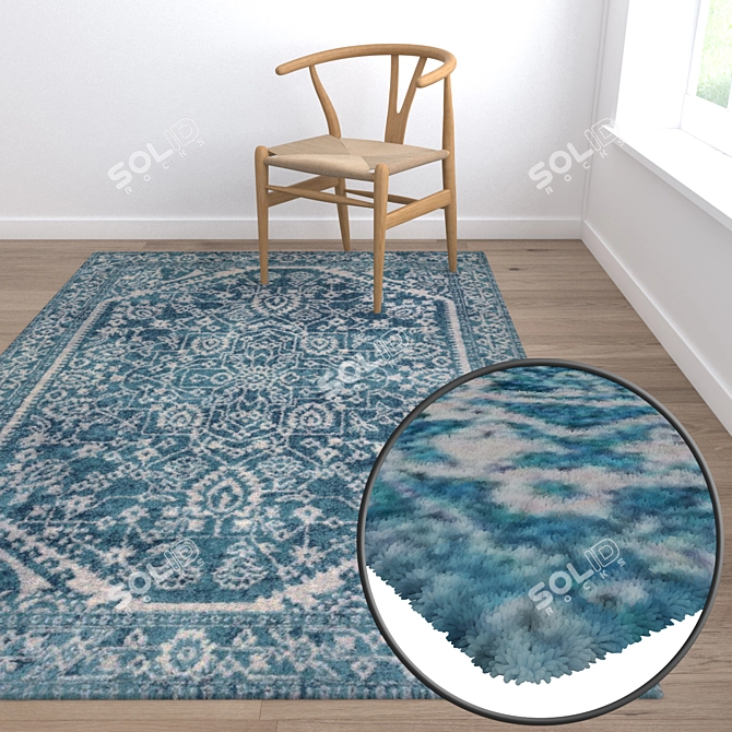 Luxury Carpet Set: High-Quality Textures for Close and Distant Shots 3D model image 5