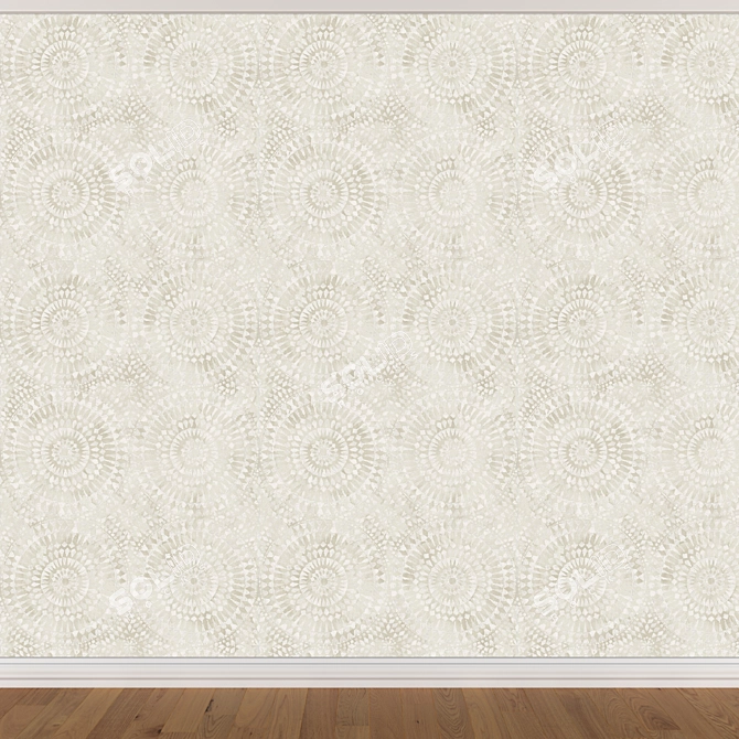 Seamless Wallpaper Set: 3 Colors 3D model image 2