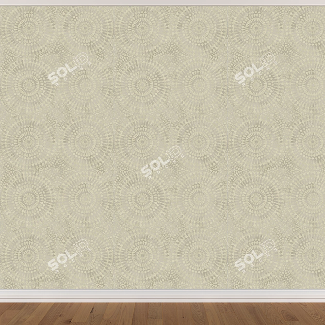 Seamless Wallpaper Set: 3 Colors 3D model image 3