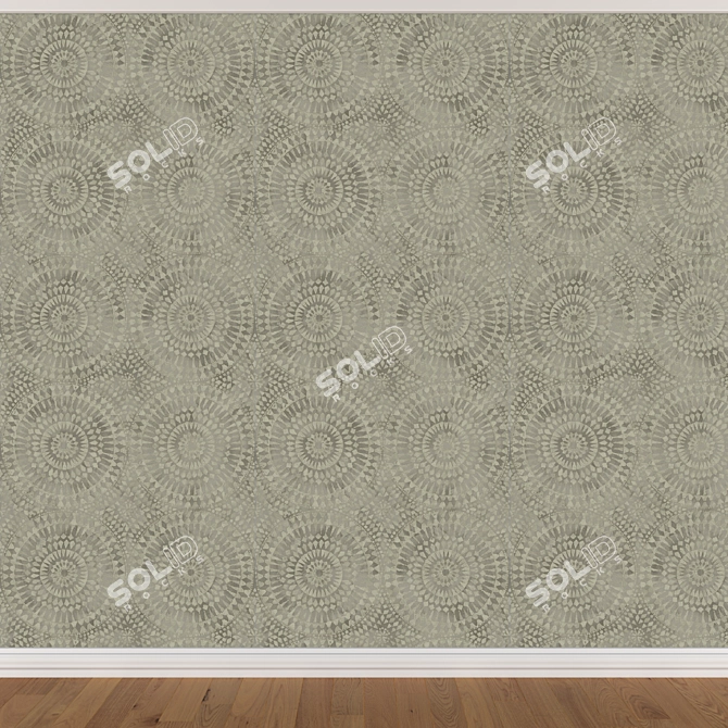 Seamless Wallpaper Set: 3 Colors 3D model image 4