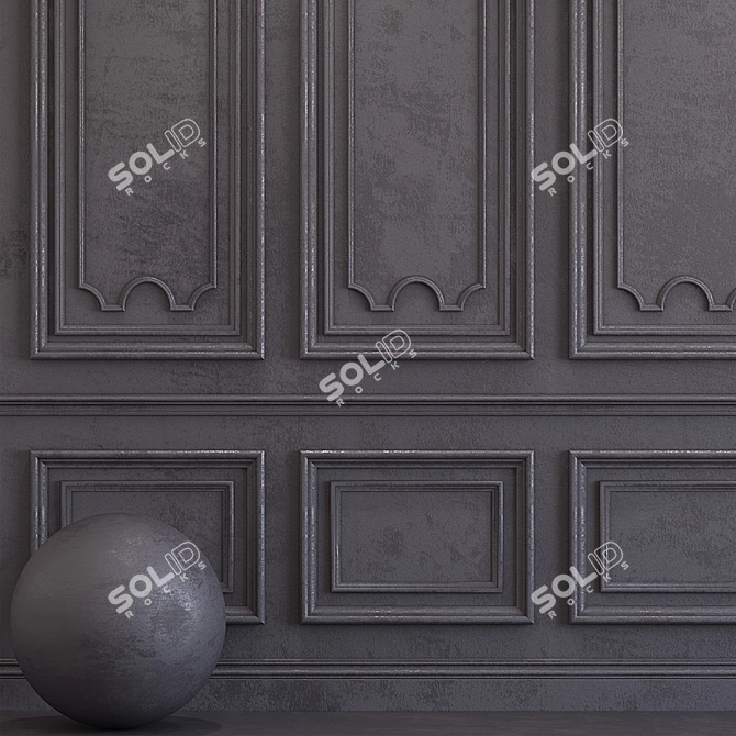 Volcanic Glass Decorative Plaster with Molding 3D model image 2