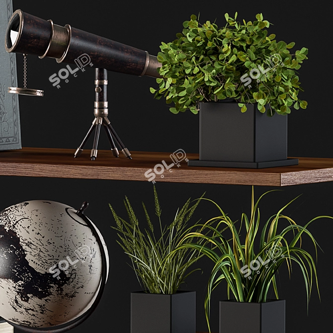 Elegant Shelf Decor Set 3D model image 4