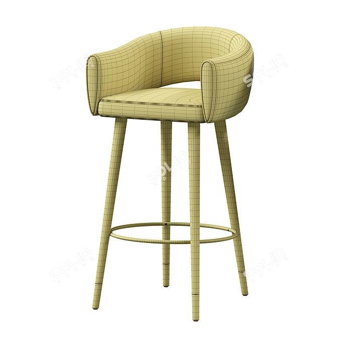 Elegant Grace Barstool with Height 750mm 3D model image 4