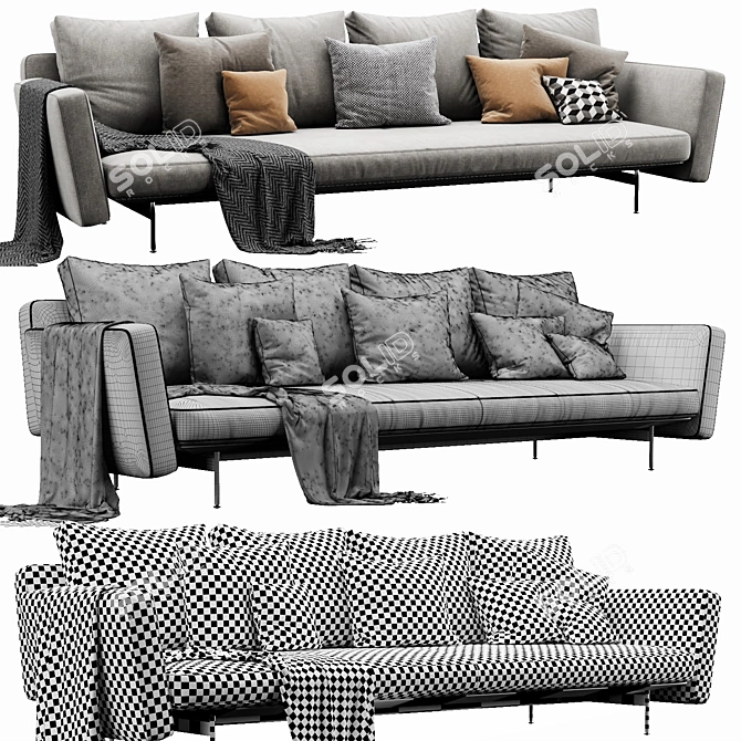 Sleek B&B Italia SAKE - Modern Elegance 3D model image 3