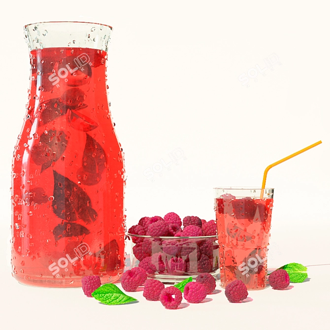 Tangy Raspberry Delight 3D model image 1