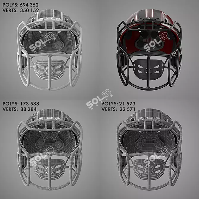 Xenith Football Helmet: Ultimate Head Protection 3D model image 2