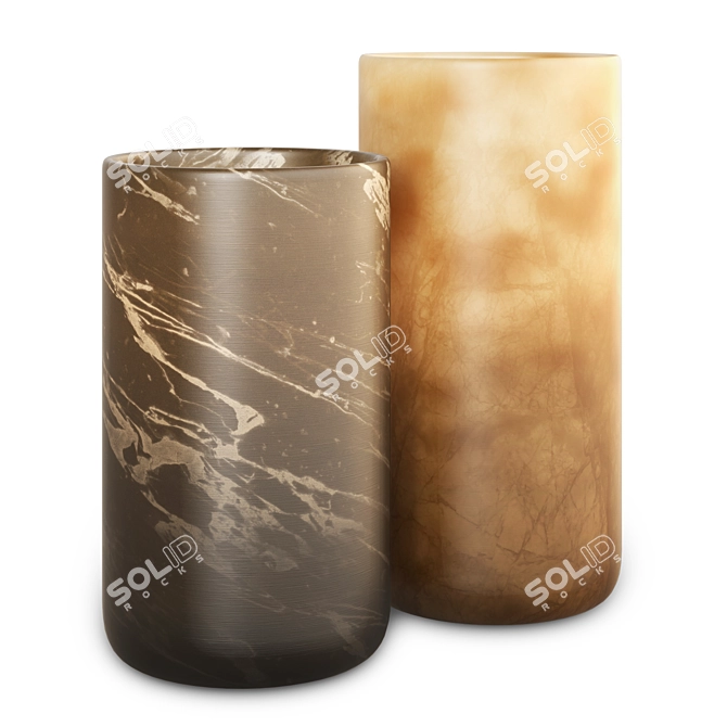 Ethereal Alabaster Pots 3D model image 1