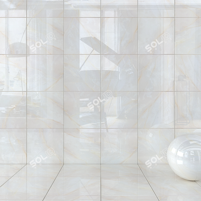 Elegant Bone Wall Tiles 3D model image 1