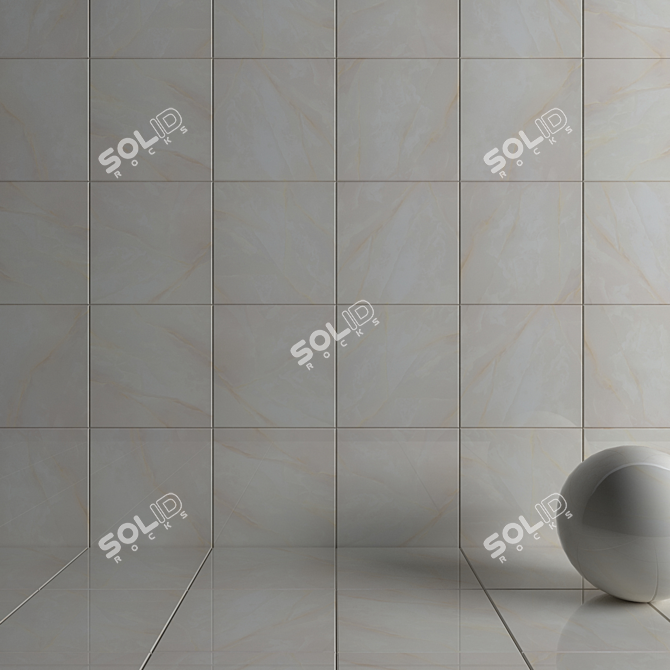 Elegant Bone Wall Tiles 3D model image 3