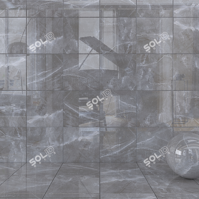 Elegant Lima Fume Wall Tiles 3D model image 1