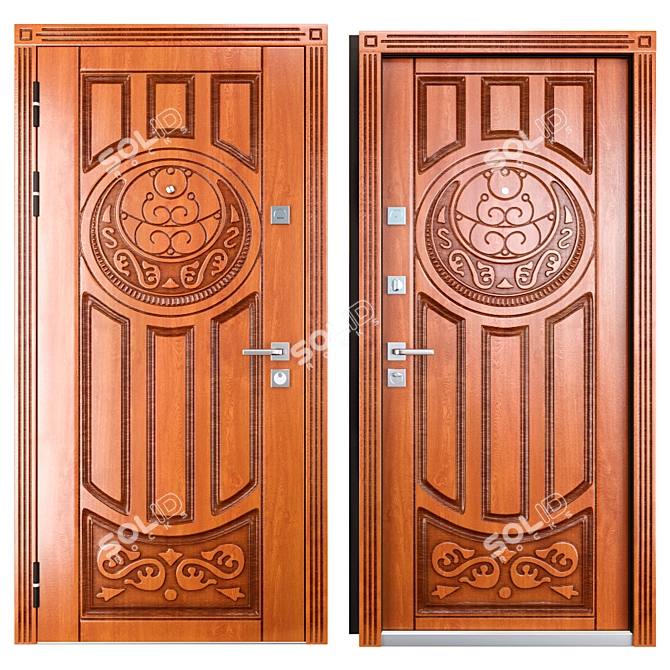 Secure Luck Entrance Metal Door 3D model image 3