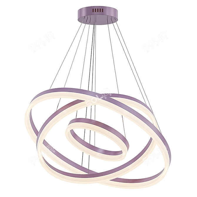 Elegant White Chandelier Rings 3D model image 1