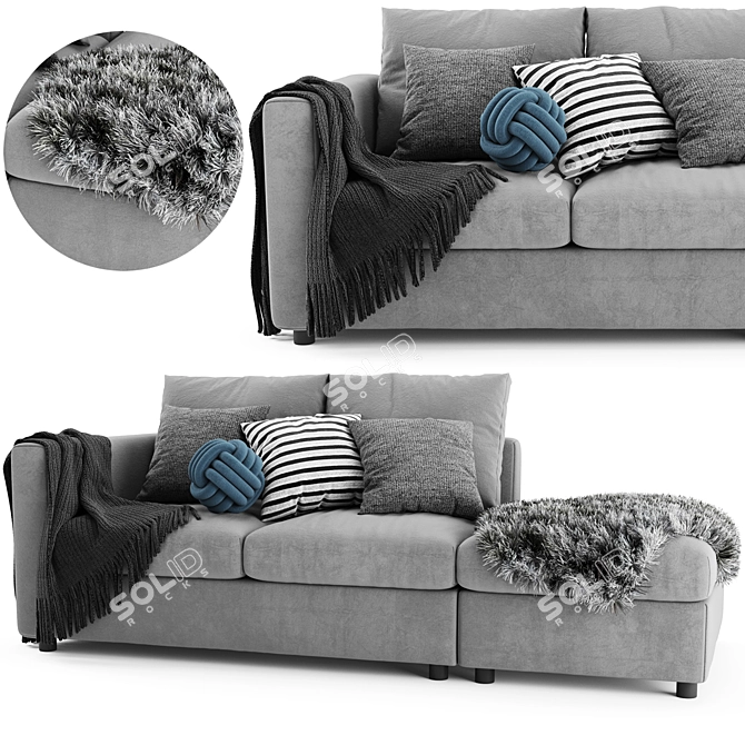 Ikea Finnala 2-Seater Sofa: Comfortable, Stylish, and Spacious 3D model image 1