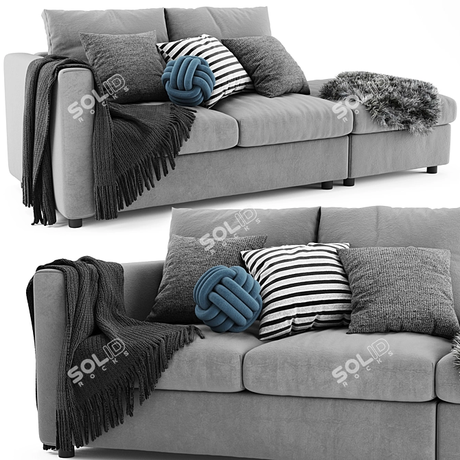 Ikea Finnala 2-Seater Sofa: Comfortable, Stylish, and Spacious 3D model image 3