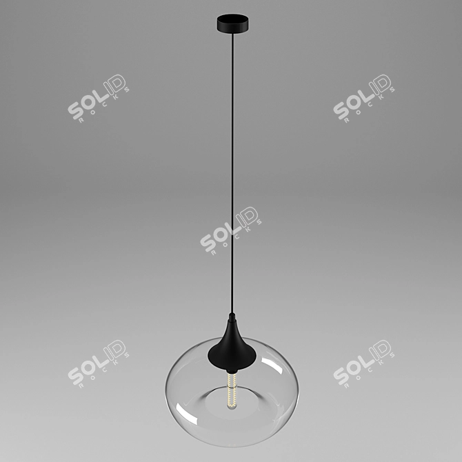 Modern Glass Ceiling Light 3D model image 2