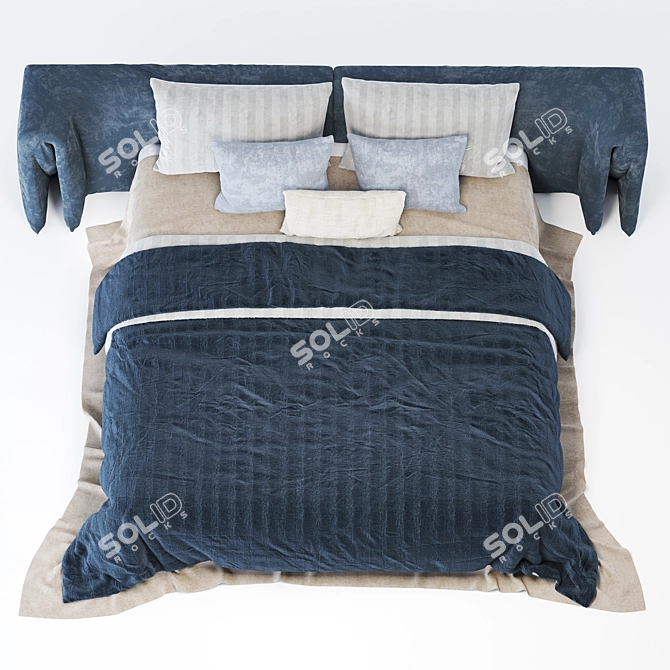 Modern Scandinavian Style Dunvik Bed 3D model image 2