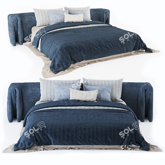 Modern Scandinavian Style Dunvik Bed 3D model image 5