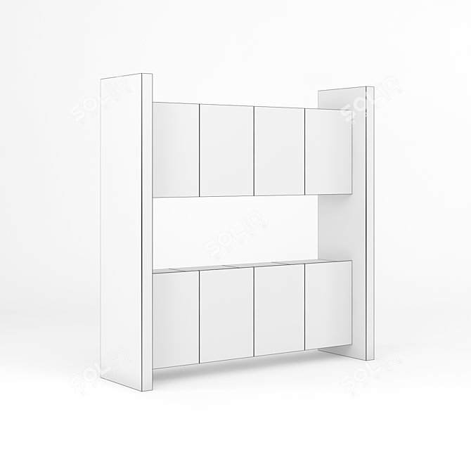 Elegant Ohm Wall Cabinets 3D model image 2