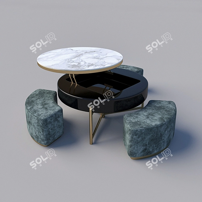 Elegant Chaji Coffee Table 3D model image 2