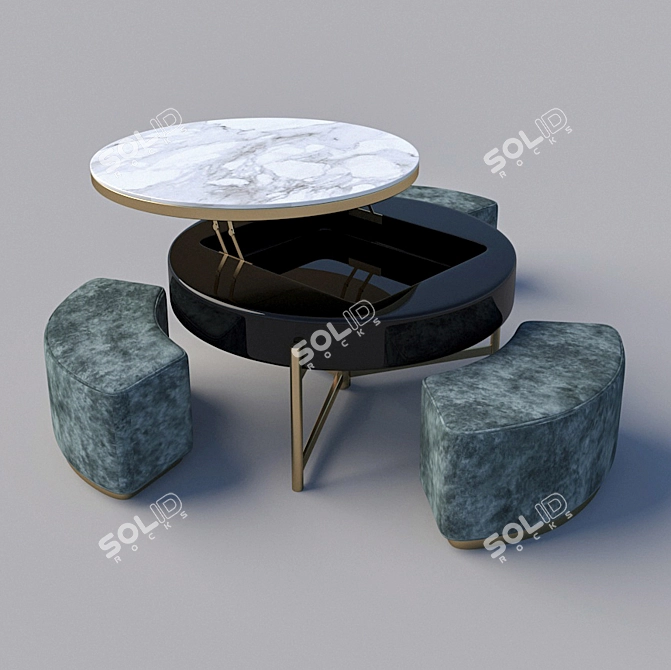 Elegant Chaji Coffee Table 3D model image 6