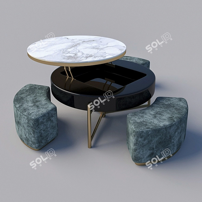 Elegant Chaji Coffee Table 3D model image 9