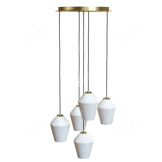 Sleek Angled Pendant Light 3D model image 4