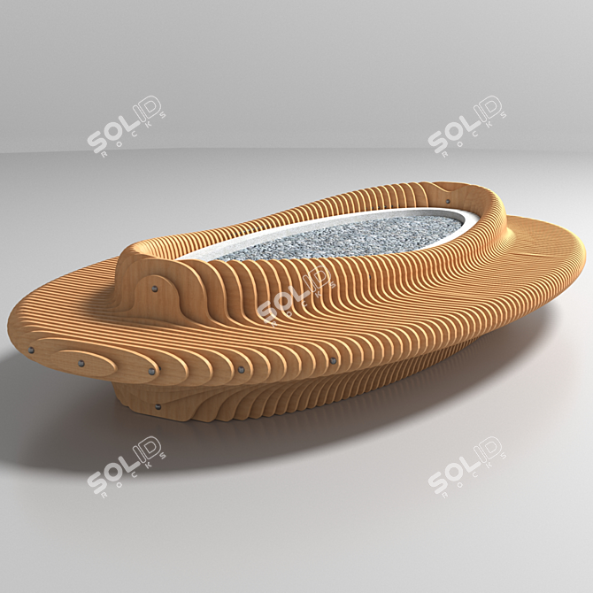 Modern Parametric Bench with Refined Floral Display 3D model image 7