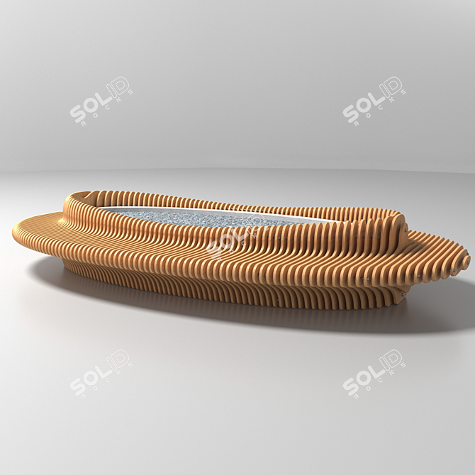 Modern Parametric Bench with Refined Floral Display 3D model image 8