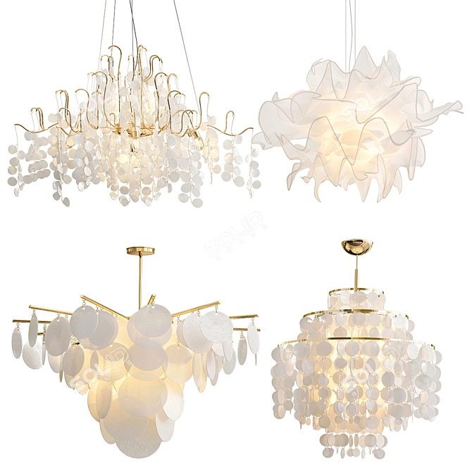 Exclusive Chandelier Collection: Campobasso, Fandango, Nimbus, Capiz 3D model image 1