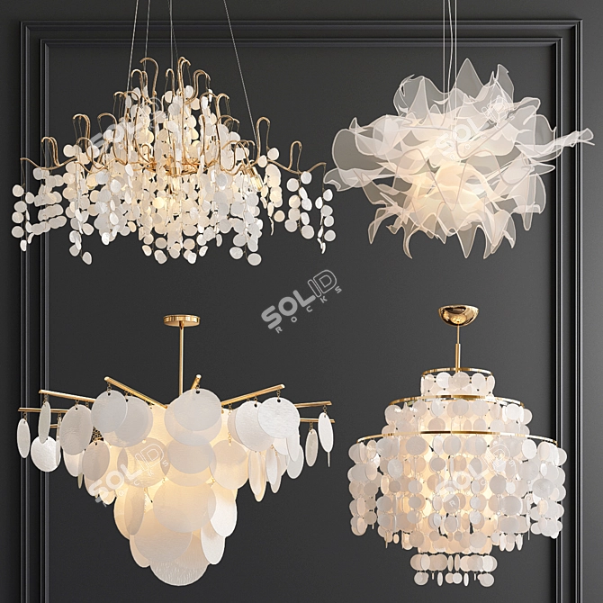 Exclusive Chandelier Collection: Campobasso, Fandango, Nimbus, Capiz 3D model image 5