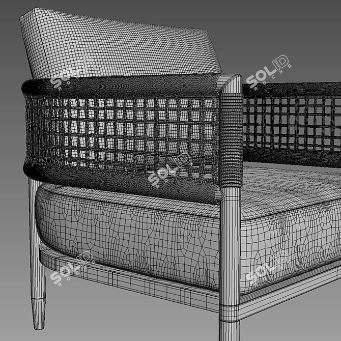 Elegant Verona Lounge Chair 3D model image 5