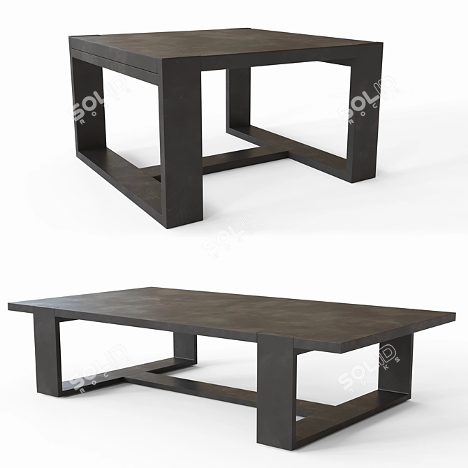 Restoration Hardware Verona Coffee and Side Tables 3D model image 1