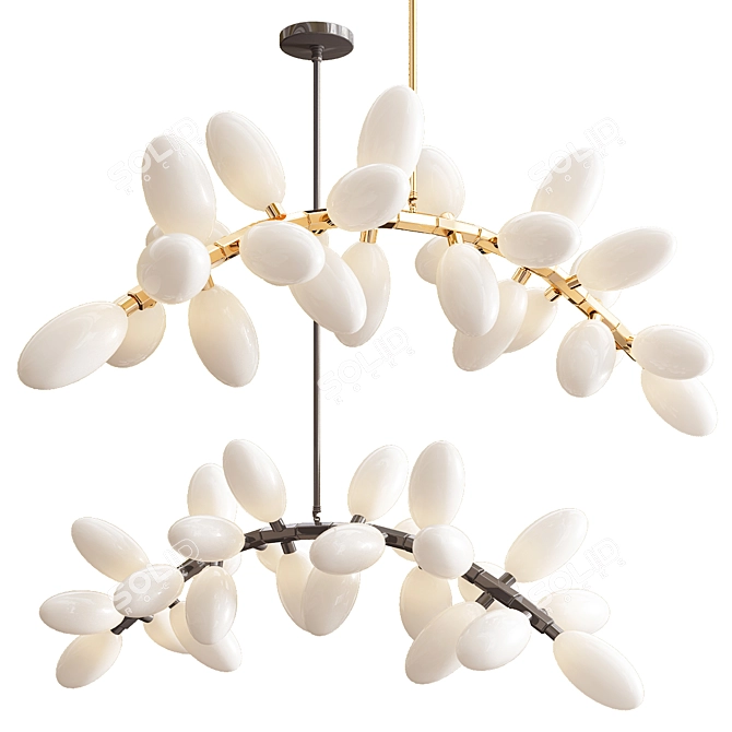 Bubble Cascade Suspension Chandelier 3D model image 1
