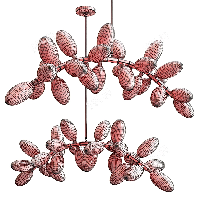 Bubble Cascade Suspension Chandelier 3D model image 2