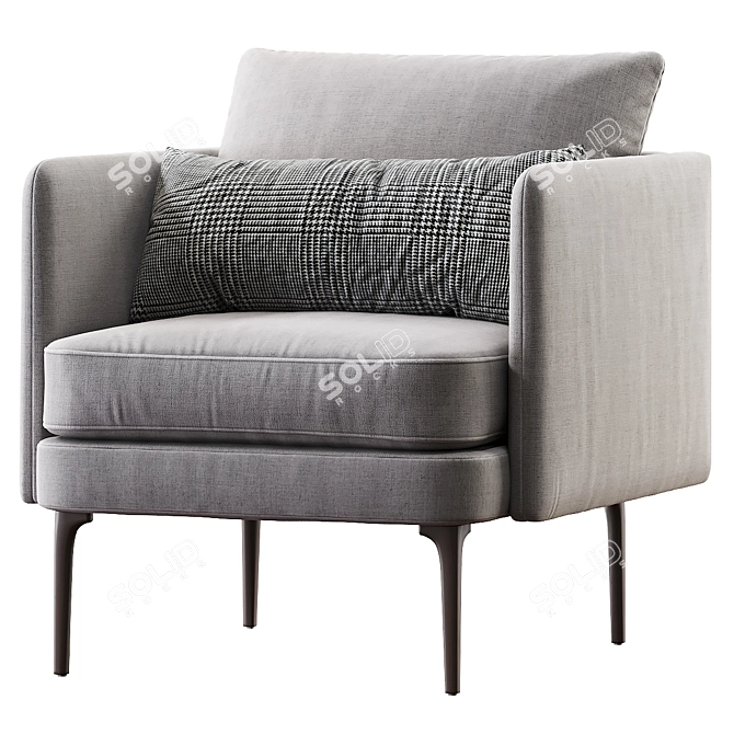 Auburn Comfort Chair: Stylish & Ergonomic 3D model image 1