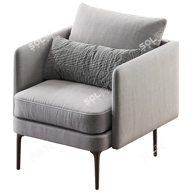 Auburn Comfort Chair: Stylish & Ergonomic 3D model image 4