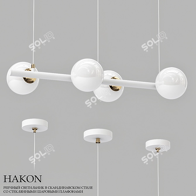 Scandinavian Glass Pendant Light 3D model image 1