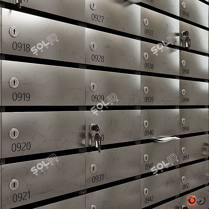 Compact Wall-Mount Mailbox 3D model image 4