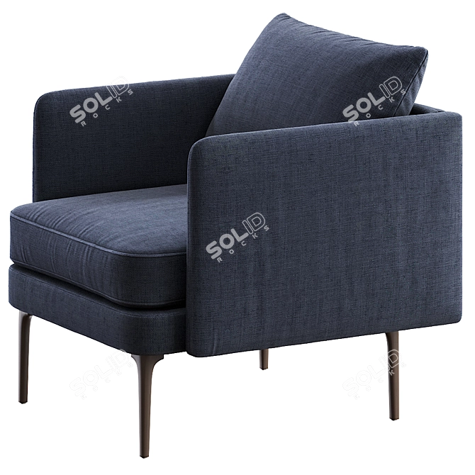 Stylish Auburn Chair - Elegant Comfort 3D model image 3