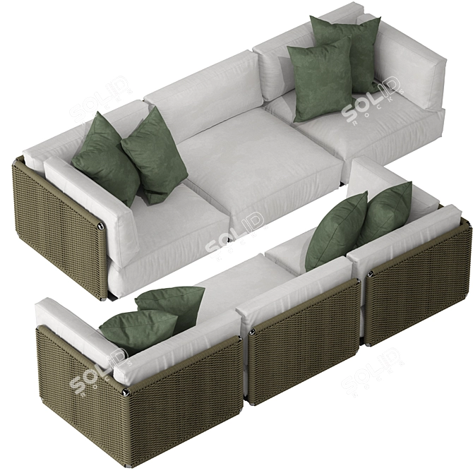 Flexform Eddy: A Versatile and Stylish Furniture Solution 3D model image 2