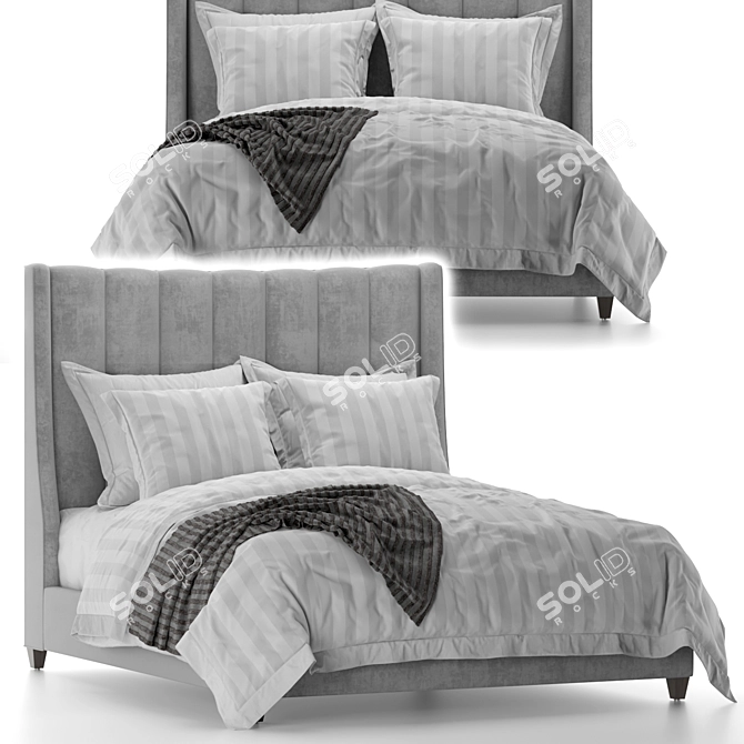 Elegant Hayworth Bed for Ultimate Luxury 3D model image 1