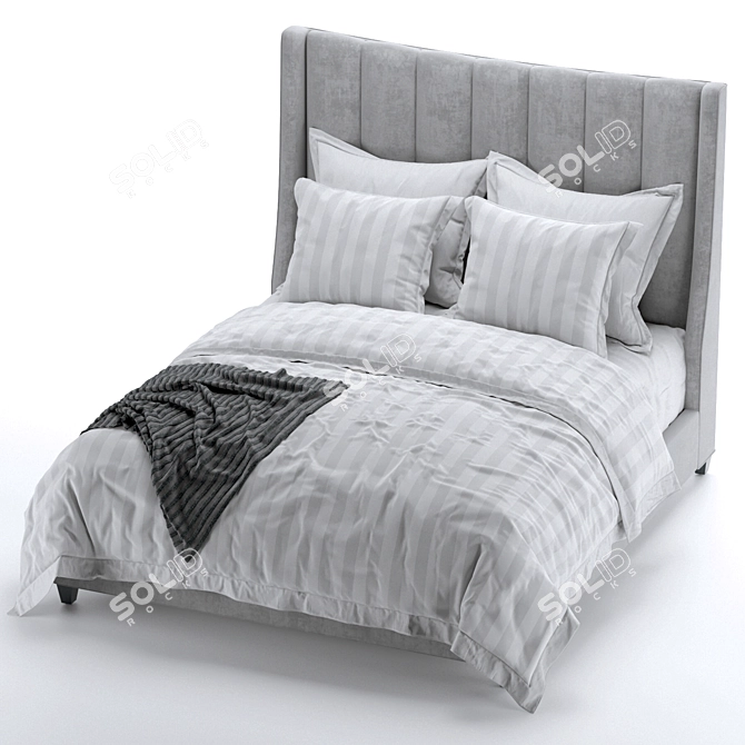Elegant Hayworth Bed for Ultimate Luxury 3D model image 2